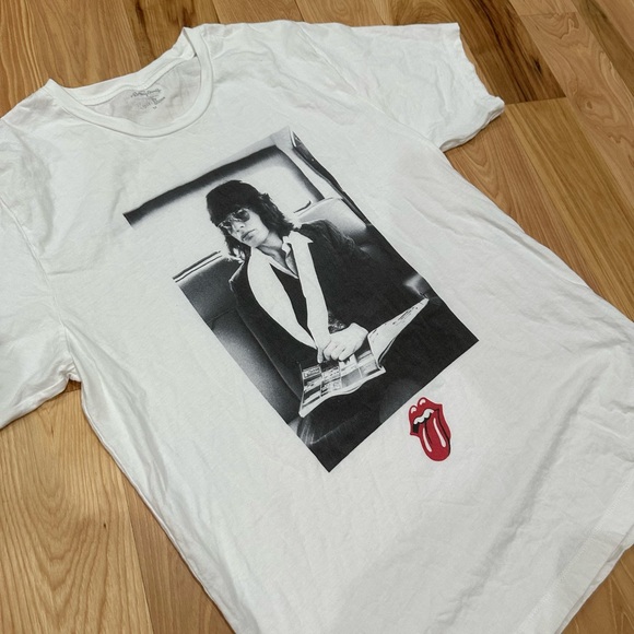 Livy Lu - ROLLING STONES - unisex medium - white tee! Great condition T6 - Picture 2 of 4